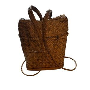 Vintage  Brown Woven Backpack